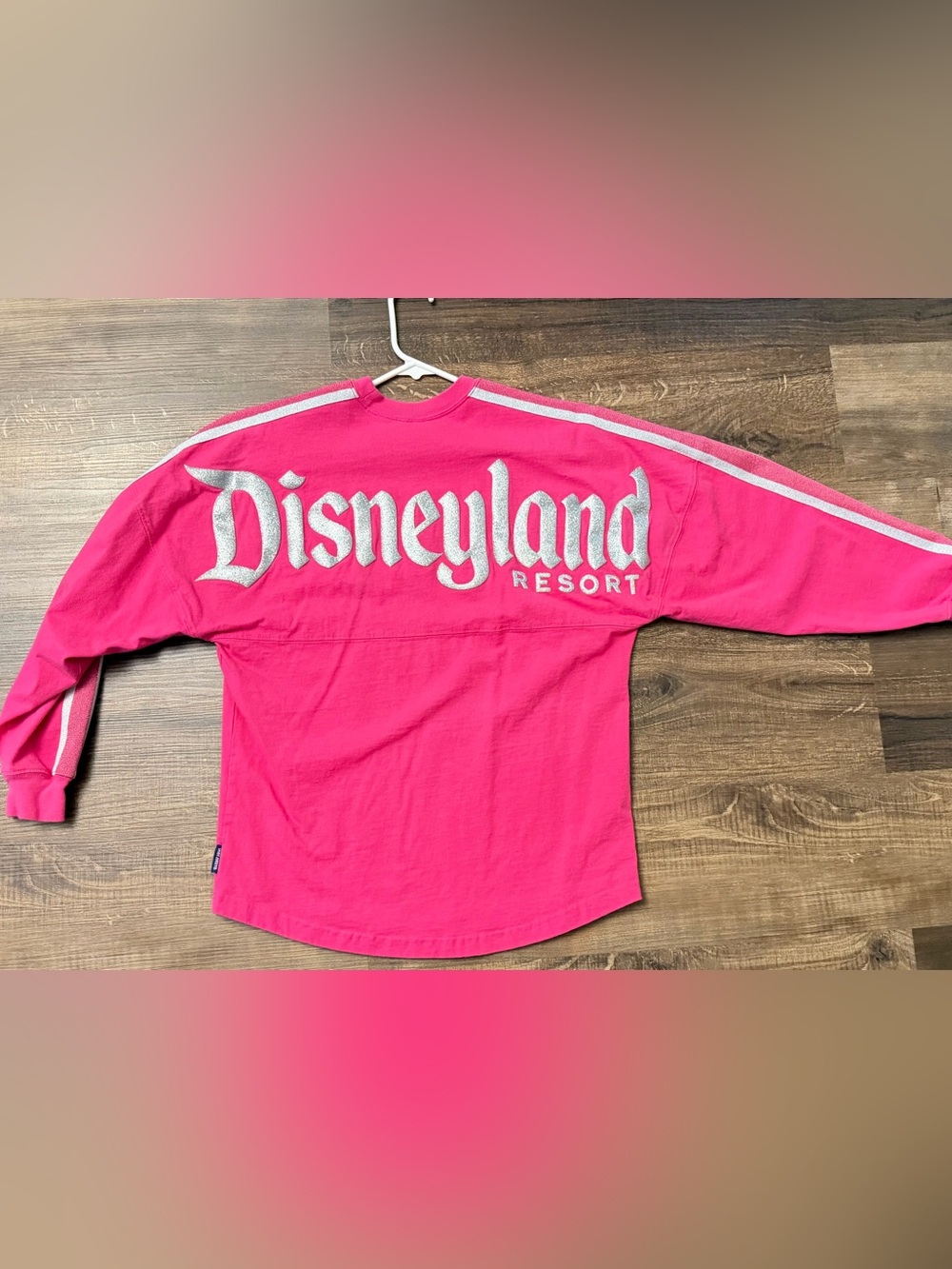 Disney Parks Disneyland Resort Hot Pink Silver Glitter Spirit Jersey Size S